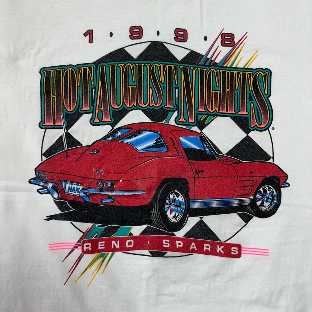 VTG 1998 Hot August Nights Reno Nevada Sparks Corvette show Tee shirt L racing - Picture 2 of 8